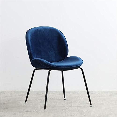 Pouffe Footstool,Bedroom and Living Room Furniture Decor-Corner Sofa,Foot Stool,Backrest Desk Cute Bedroom Nordic Velvet Dining Chair,Blue-Black Legs