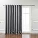Best Home Fashion Wide Width Thermal Insulated Blackout Curtain - Antique Bronze Grommet Top - Grey - 100