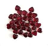Red Glass Hearts, One Inch, One Pound, 32 Pieces