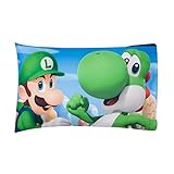Fun Character Pillow Mario Kingdom Kids Boys Pillowcase Microfiber Cotton Standard Size