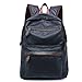 Womleys Waterproof Leather Laptop School Travel Backpack Hiking Daypack (Blue)