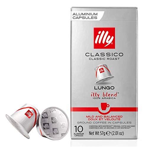 illy Lungo Classico Coffee, Classic Roast (Medium Roast) (40Count single serve capsules