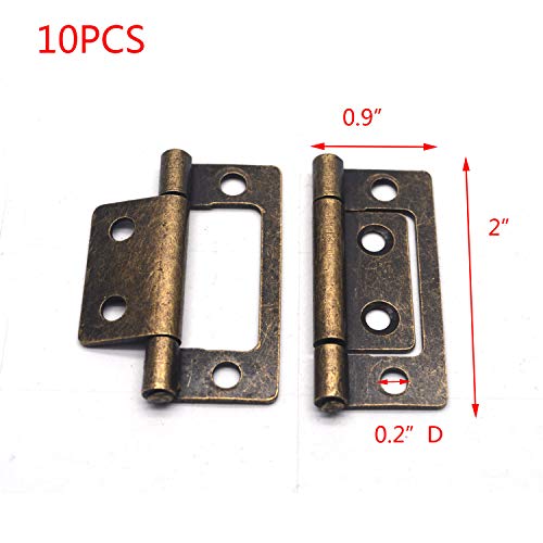 Tulead Antique Hinges 2Inch Bronze Hinge NonMortise Hinge Interior Door Hinges Pack of