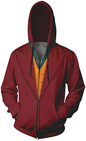 Joker Hoodie 2019 Pullover Zipper Unisex Sweatshirt Print Novelty Coat Tops Shirt Costume