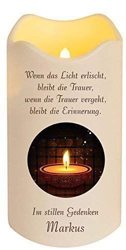 Livingstyle Wanddesign Led Kerze Zur Trauer Mit Namen Motiv 12 Kunststoff