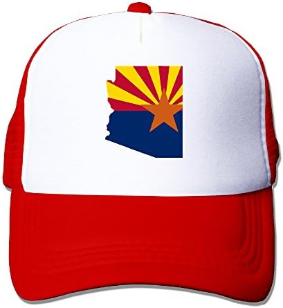 Vicop Arizona Flag Map Trucker Cap Summer Mesh Hat With Adjustable Strap Red