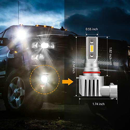 JDM ASTAR High Performance 1:1 Fanless Design Precision Lux Beam H10 9145 9140 9050 9155 White LED Fog Light Bulbs-Focused Beam Pattern no Diffused and Glare - Thumbnail 4