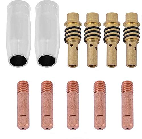 Akozon Clarke Weld mig 151 te Nozzle + 11pcs nozzles Contact Tips Holders Welder consumable Accessory fit for 15ak Torch Gun