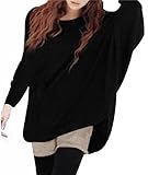 Uget Women's Sweater Batwing Long Sleeve Crewneck Tunic Knit Shirt Tops