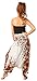 Lofbaz Women's Floral Printed Smock Waist 2 in 1 Jumpsuit Pants White & Red M