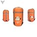 Forbidden Road Portable Single Sleep Bag 15 ℃ / 60 ℉ - Compression Bag Included (Orange, 15 ℃ / 60 ℉)