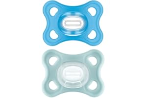 MAM Comfort Baby Pacifiers, Lightweight One-Piece Full Silicone Binky for Newborns 3-12 Months, BPA-Free, Easy to Clean Pacifier, Best for Breastfed Babies, with Sterilizer Case, 2 Count Binkies