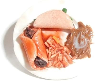Mini Mexican Dinner Fake Food Ring Taco, Enchilada, Rice and Beans