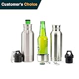 Urbanviva Stainless Steel Beer Bottle Koozie Holder By For All Standard 12oz Soda Bottles, Drink Chiller With Cap And Neoprene Sleeve, Perfect For Outdoor Activities, Sports Events (silver, 1)