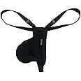 COMLIFE Men's Smooth Silky Free Button U Convex G-String T-Back Thongs Underwear Mesh Under Panties