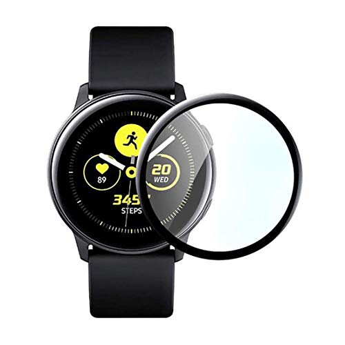Plus 3D Edge Full Glue Front Body Cover Tempered Glass Screen Protector for Samsung Galaxy Watch Active (40mm) - Black