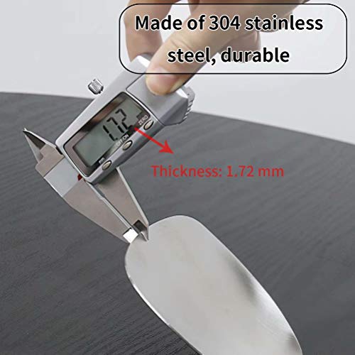 Newness Wok Spatula, [Rustproof, Heat Resistance, Integral Forming] Durable 304 Stainless Steel Spatula Turner with Vacuum Ergonomic Round Handle, Cooking Wok Turner Shovel for Kitchen, 15.16 Inches - Thumbnail 4