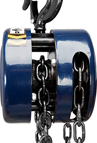 TCE ATR9010U Torin Manual Hand Lift Steel Chain Block Hoist with 2 Hooks, 1 Ton (2,000 lb) Capacity, Blue - Image 6