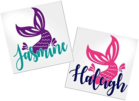 Mermaid Decal Stickers, Your Choice of Colors & Name | Decals by ADavis