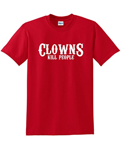 Clowns Kill People Offensive Sarcastic Adult Humor Graphic Awesome Funny T Shirt 2XL Red