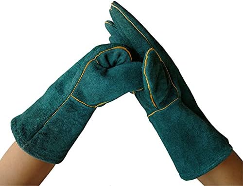 動物用ペットトレーニング用噛み付き防止手袋 グリーン ペット用握り 噛み付き防止手袋 長くて厚い革の安全手袋 ペットグローブ 噛みつき 引っかき 厚手 保護手袋 犬 猫 爬虫類 園芸 耐摩耗性 耐熱性 35cm Blancaweareg Com
