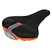 VELO Black/Orange Bicycle Seat Mountain Bike MTB Comfortable Microfiber Memory Foam Saddle with LED Lightthumb 2