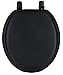 Ginsey Standard Soft Toilet Seat with Plastic Hinges, Black Medium