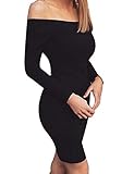 Allegrace Women Sexy Long Sleeve Off Shoulder Bodycon Bandage Party Club Dresses