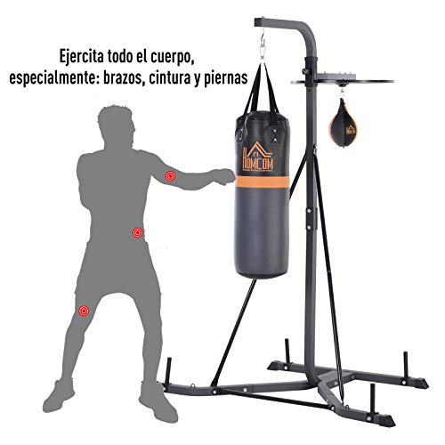 HOMCOM-Sacos-de-Boxeo-con-Soporte-Regulable-en-Altura-en-4-Niveles-1665cm-1815cm-Incluye-Bola-Velocidad-de-Boxeo-Tipo-Pera-104x156x202cm