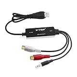 USB 2.0 Digital Audio Capture Card for Windows 10/8.1/8 / 7/XP - Audio Grabber for Cassette Tapes to mp3 Converter