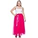 Dancina Women's Ankle Length Tutu Maxi A-line Long Tulle Skirt 12-22 Plus Hotpink