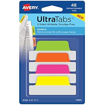 Avery Margin Tabs Index Tab, 2.5