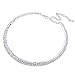 Stuffwholesale Crystal Rhinestone Choker Necklace Silver Double Rows Cup Chain Women Jewelry (Silver)