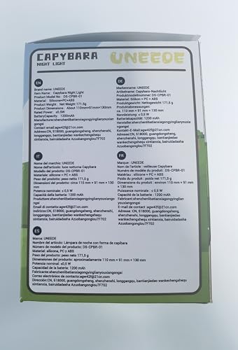 UNEEDE Capybara Night Light, Cute Animal Silicone Nursery Night Light Rechargeable Table Lamp Bedside Lamp with Touch Sensor for Bedrooms, Living Room Squish Capybara Stuff Gifts