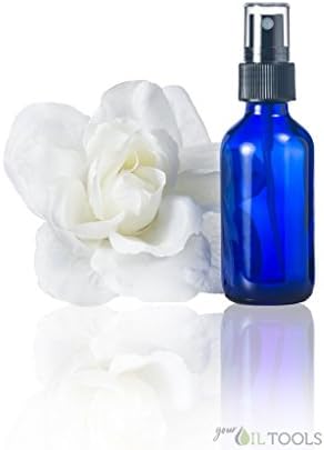 Your Oil Tools 1 Oz Blue Glass Bottle with Black Pump Mist Sprayer (Qty 5)