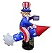 BZB Goods 6 Foot Long Patriotic Independence Day Inflatable Uncle Sam on Rocket Decoration