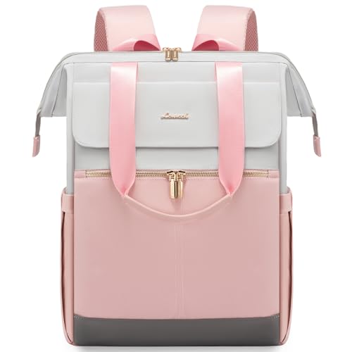 LOVEVOOK Laptop Schulrucksack Teenager, Damen Rucksack Modern, Schultasche Backpack Women Elegant Tagesrucksäcke Handtasche 2 in 1, 15,6 Zoll für Uni 