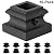 Iron Baluster Shoes with Set Screw Stair Parts Scroll Basket Twist Knuckle Baluster Shoe for 1/2" Square Metal Spindles Set of 10 (Satin Black)