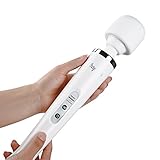 Oopsix Wand Massager Cordless Powerful Personal Body Wand Massager Handheld Electric-10 Pulsation Vibration Portable USB Rechargeable Massager for Women Muscle Aches and Sports Recovery (White)