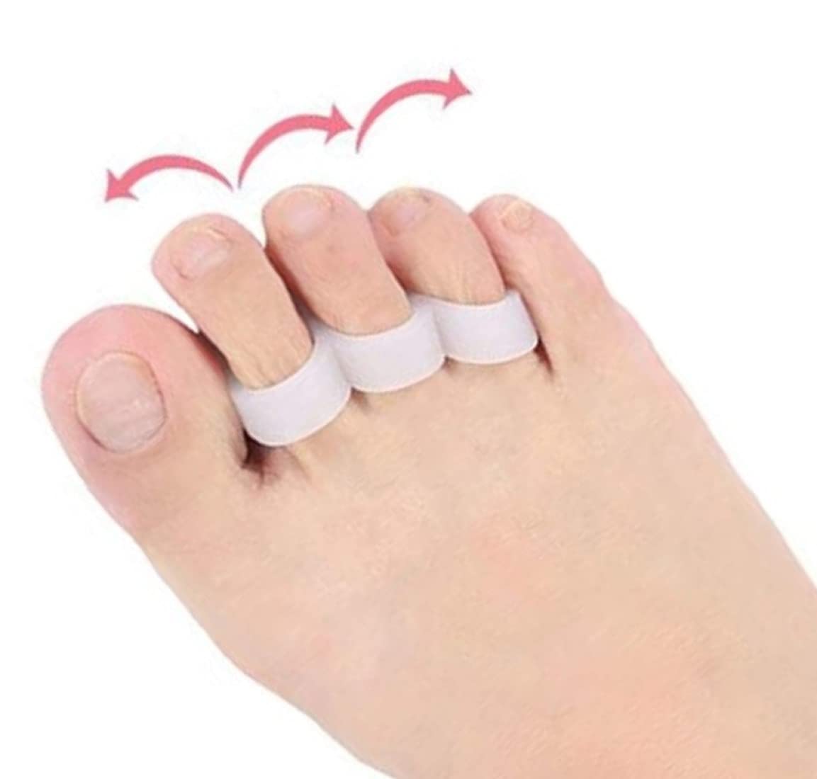 Pedimend Hammer Toe Straightener (1PAIR) - Triple Loop Toe Separator for Overlapping Toes - Pain Relief for Curled Toe - Straightened Bent Toes - Prevent Corns/Blisters - Unisex - Foot Care