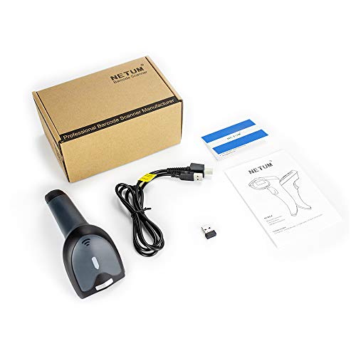 NETUM 2D Wireless Barcode Scanner (3-in-1 2.4G Wireless & USB2.0 Wired & Bluetooth) 1D QR PDF417 Data Matrix Bar Code Scanner Cordless CMOS Image Barcode Reader for Mobile Payment Computer Screen