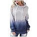 MmNote Women's Casual Comfortable Gradient Color Punk Rock Scoopneck Sweaters Originals Long Sleeve Hoodies