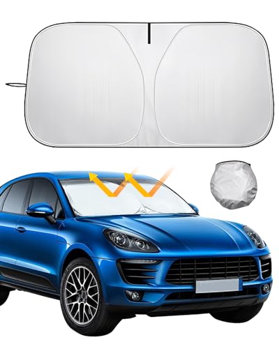 Car Windshield Sunshade, Foldable Interior Sun Shade for Reflective Sun Shade with UV Protection and Storage Case for Windshield, Sun Shade for Most Cars M