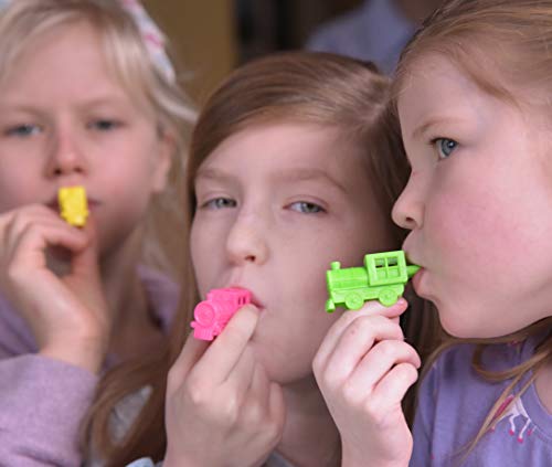 J&J'S TOYSCAPE Plastic Train Toy Whistles (Pack of 36) Perfect for Birthday Party Favors, Kid's Game Prizes,, Goody Bag Fillers