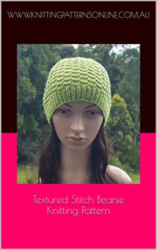 Textured stitch beanie knitting pattern - Finley