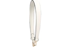 MOISTRI Flat Grain Leather Replacement Straps for Handbags Purse Straps Replacement Crossbody Gold Clasps Women Purse Making 19.29"(49CM) Long White