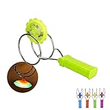 Magnetic Gyro Wheel Light-Up Yoyo Rail Twirler Musical Rainbow Spinning Toy, Green
