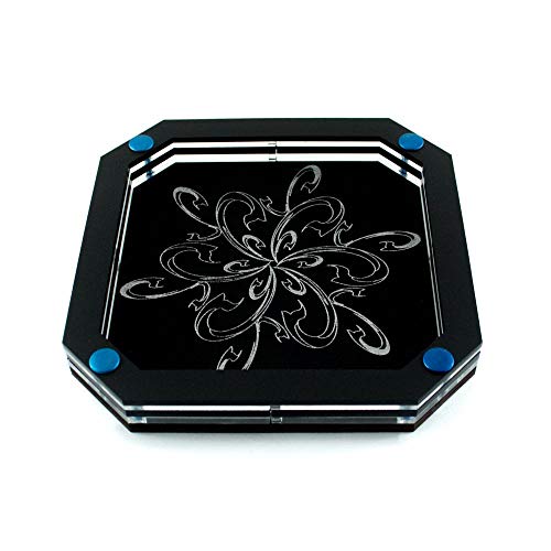 C4Labs Silver Line Personal Dice Tray with 3 Designs (Frost Bloom)