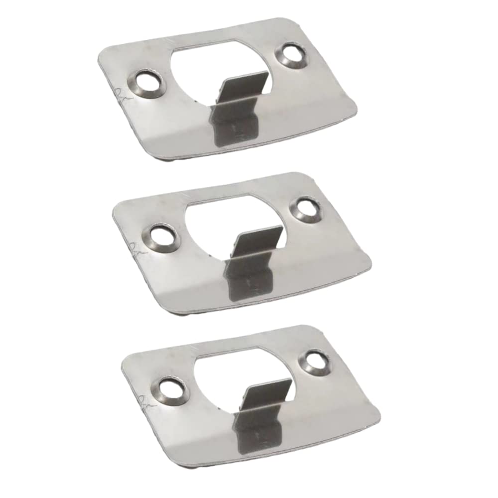 3 Pcs Door Strike Plate Stainless Steel Door Latch Strike Plate D Shaped Latch Plate Door Striker Keep Plate for Mortice Door Latch