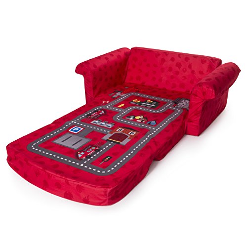 Marshmallow Furniture - Children's 2 in 1 Fire Truck Flip Open Foam Sofa (Amazon Exclusive)
